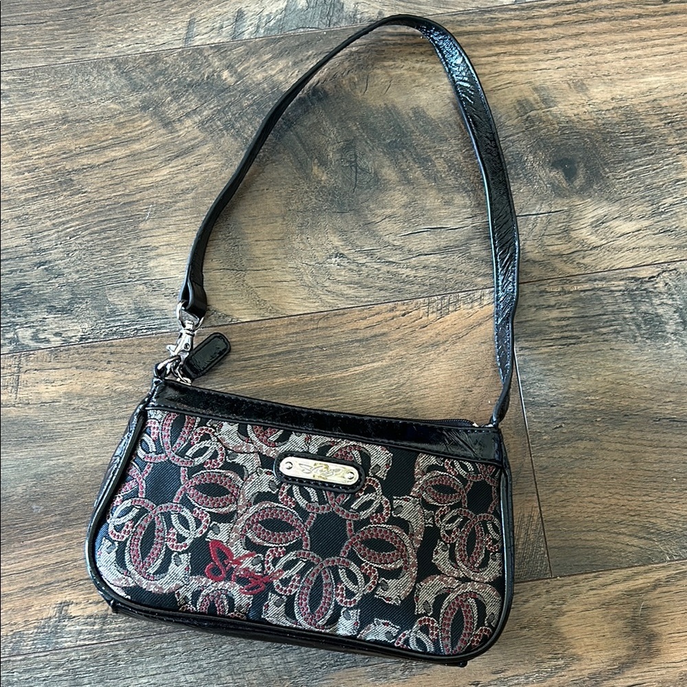 Sharif Studios Black and Red Jacquard Women's Mini Bag